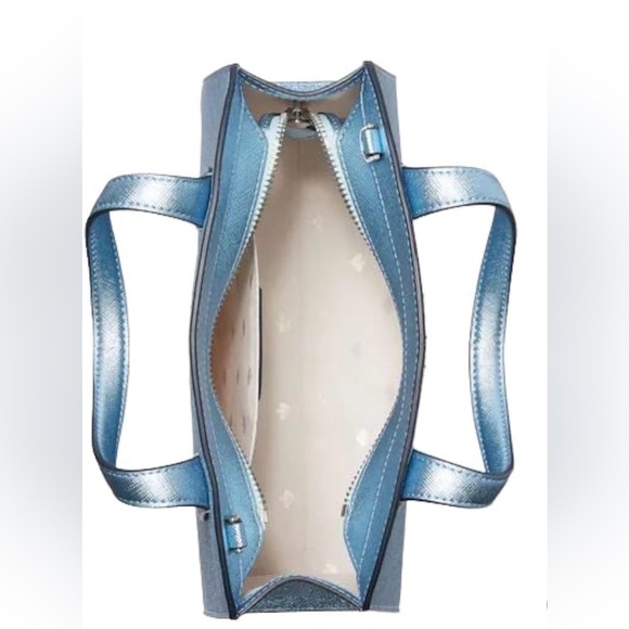 NWT Discontinued RARE Kate Spade Glitter Tinsel Satchel in Sky Blue - Picture 3 of 6